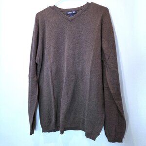 NWOT Cherokee Brown Cotton V-Neck Pullover Sweater Size M